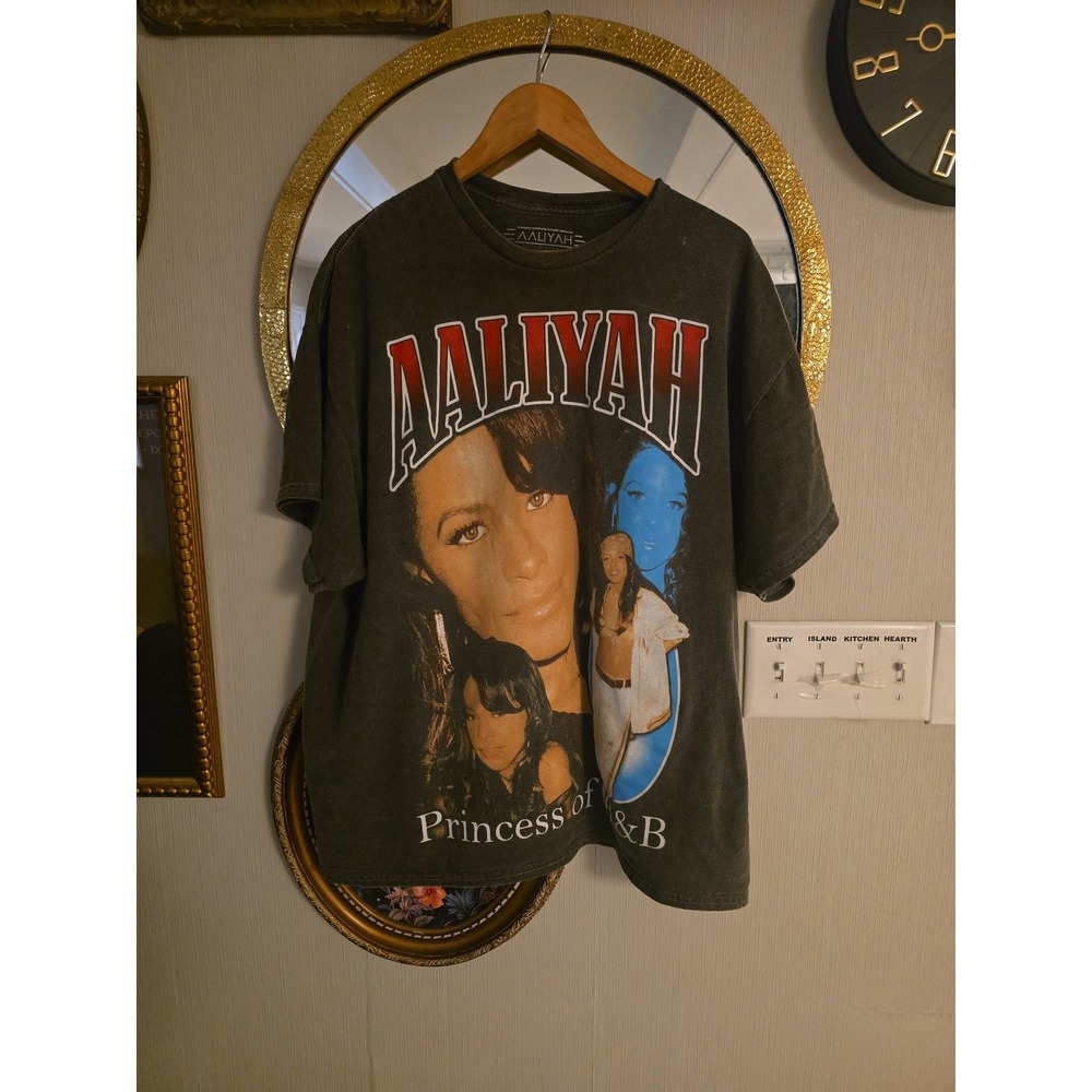 Vintage Aaliyah tshirt XL‎ dark gray